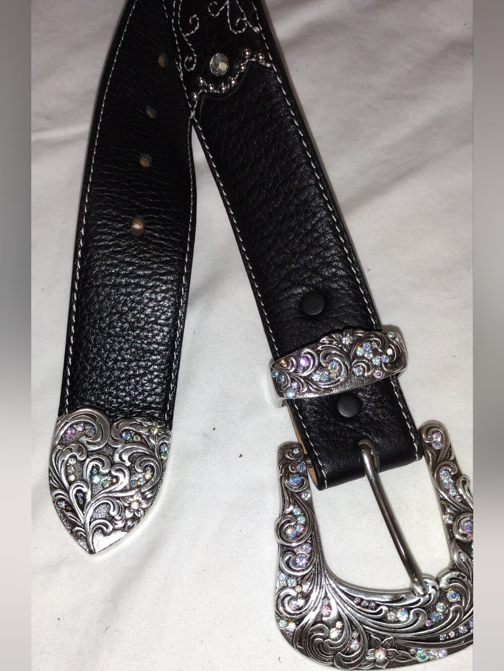 Tony Lama Kaitlyn Crystal Belt Size 36